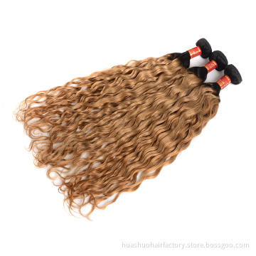 Single Donor 100 Human Raw Unprocessed Strawberry Blonde T1B27 Color Natural Wave Asian Virgin Hair